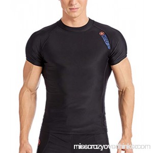 SABOLAY Men Short Sleeve Rashguard UPF 50+ Swim Cycling Compression Shirts Black B07NVLS24Z